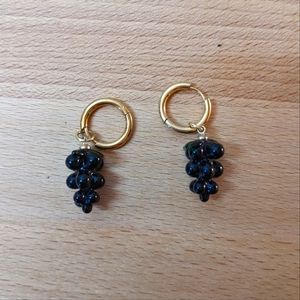 Ninfa handmade glass grape hoop earrings